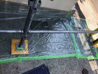 所沢市 小手指元町 屋根カバー 外壁塗装 下塗り 、養生作業 (3)