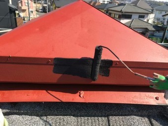 換気棟 錆止め塗布