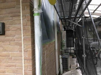 入間市 外壁塗装 養生作業 (1)