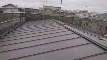 所沢市 松郷 セキスイかわらU屋根葺き替え スーパーガルベスト施工