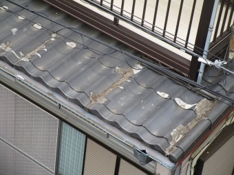 所沢市 松郷 セキスイかわらU葺き替え 1階部分屋根 施工前