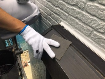 所沢市東所沢 屋根カバー、外壁塗装工事 付帯部塗装 破風、霧除け、雨樋塗装工事 (7)