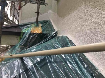 所沢市 北所沢 フッ素樹脂塗料による外壁塗装 養生作業