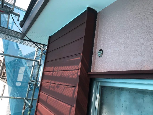 狭山市笹井　屋根カバー、葺き替え工事　戸袋塗装１