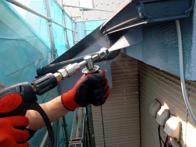 所沢市東所沢　屋根葺き替え、外壁塗装　高圧洗浄作業 (4)