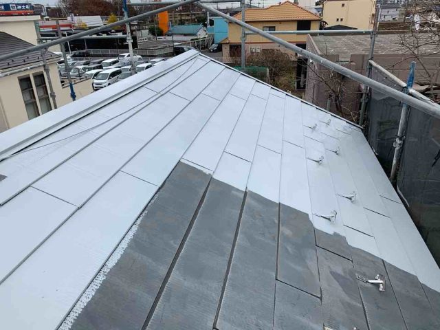 所沢市　上新井　屋根塗装　フッ素樹脂塗料 (2)