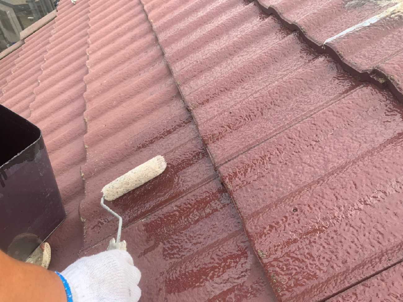 狭山市広瀬台　屋根・外壁塗装　屋根塗装作業 (1)