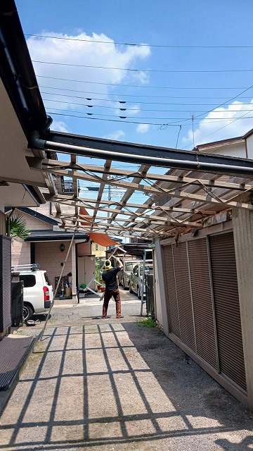 撤去後の骨組み確認