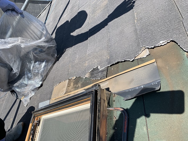 所沢市和ケ原　屋根カバー、天窓撤去、外壁塗装工事　天窓枠撤去　ゴミ回収
