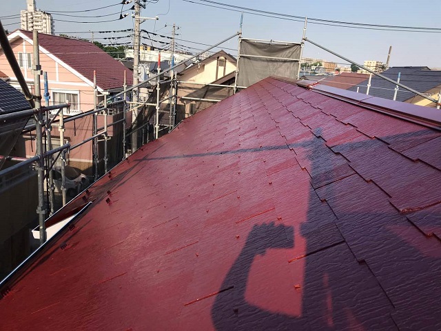 狭山市広瀬　屋根・外壁多彩模様塗装　屋根塗装完成後