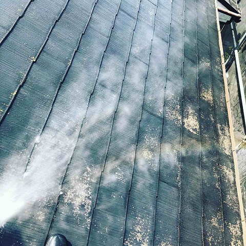 東京都　武蔵村山市　屋根・外壁塗装　洗浄作業　