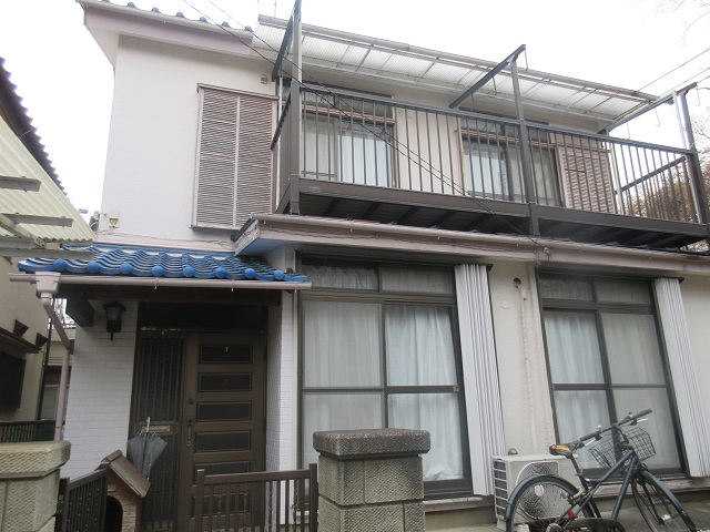 東京都東大和市　屋根葺き替え、外壁塗装工事　現地調査　施工前