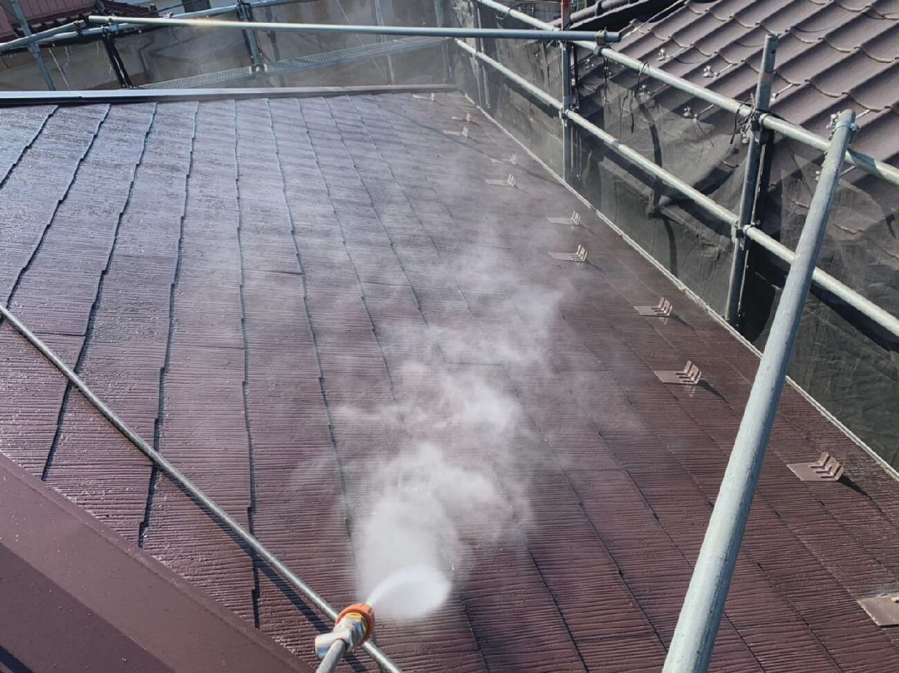 所沢市山口　バイオ高圧洗浄　屋根