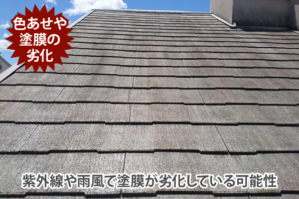 色あせや塗膜の劣化は紫外線や雨風で塗膜が劣化している可能性